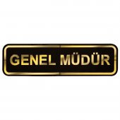 Abs Lüx Çift Katlı Yönlendirme Levhası Siyah-Altın Genel Müdür - 1