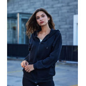 Unisex Siyah Kapüşonlu Fermuarlı Oversize Swatshirt XL Beden - 1