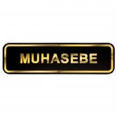 Abs Lüx Çift Katlı Yönlendirme Levhası Siyah-Altın Muhasebe - 1