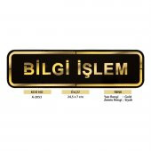 Abs Lüx Çift Katlı Yönlendirme Levhası Siyah-Altın Bilgi İşlem - 2