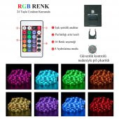 DailyTech 5m LED şerit Bluetooth RGB Uzaktan Kumandalı - 7