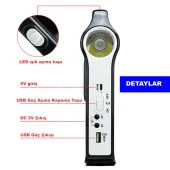 DailyTech Taşınabilir USB Şarjlı Solar Güneş Enerjili Kamp Feneri Powerbank - 3