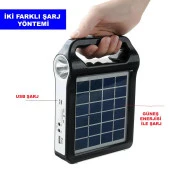 DailyTech Taşınabilir USB Şarjlı Solar Güneş Enerjili Kamp Feneri Powerbank - 4