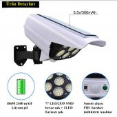 DailyTech Sensörlü Solar 77 LED Hırsız Caydırıcı Sahte Kamera Lamba - 2