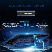 DailyTech 15.6 inç 6 Fanlı Dizüstü Sessiz Laptop Soğutucu Standı - 4