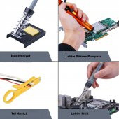 DailyTech 60W Ayarlanabilir Elektrikli Havya Kiti Full Lehim Seti - 6