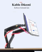 North Bayou NB F195A Çift Kol Amortisörlü Monitör Tutucu Stand 22-32" - 8