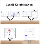 North Bayou NB F195A Çift Kol Amortisörlü Monitör Tutucu Stand 22-32" - 3