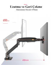 North Bayou NB F195A Çift Kol Amortisörlü Monitör Tutucu Stand 22-32" - 4