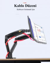 North Bayou NB F195A Çift Kol Amortisörlü Monitör Tutucu Stand 22-32" - 8