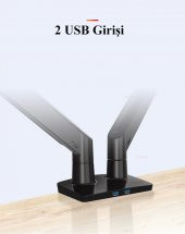 North Bayou NB F195A Çift Kol Amortisörlü Monitör Tutucu Stand 22-32" - 12