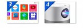 AUN Full Hd Projektör 1080p Ios & Android Telefon Destekli Led Projeksiyon SKAUNPRJTÖR - 12
