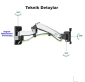North Bayou NB F300 Ergonomik Duvar LED TV Monitör Tutucu - 8