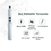 DailyTech Mini Taşınabilir Tornavida Akülü Şarjlı Elektrikli - 2