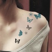 Geçici Dövme Renkli Kelebekler Kelebek Dövmesi 10cm Tek Parça Tattoo - 4