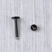 siyah Dudak Altı labret vücut piercing takı 3mm toplu Tek Toplu Vidalı Yüz Pirsing - 3