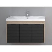 Turkuaz Frame Etajerli Lavabo 90x45cm-Mostar 90 Alt Modül -Siyah - 1