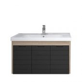 Turkuaz Frame Etajerli Lavabo 90x45cm-Mostar 90 Alt Modül -Siyah - 4