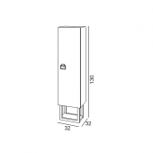 Denko Dila 32 cm MDF Banyo Boy Çamaşır Dolabı - 2