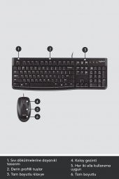 Logitech MK120 Q Usb Standart Kablolu Klavye Mouse Seti - 1