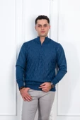 WOOLEN WORLD FERMUARLI YARIM BALIKÇI REGULAR FİT DESENLİ ERKEK KAZAK - 3
