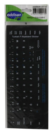 Addison Türkçe F Siyah Klavye Stiker thumbnail 1