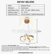 TT Aydınlatma TT003-ESK  Sarmal Modeli Eskitme Boyalı Led Avize - 4
