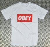 OBEY Baskılı T-shirt  BEYAZ L - 1