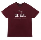 Her Şey Çok Güzel Olacak Tişört  BORDO 4XL - 1