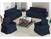 Altın Kelebek Bürümcük Koltuk Örtüsü Maxi Takım (3+3+1+1)-Füme - 1