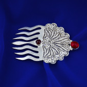 Kırmızı Taşlı Saç Tokası - 1