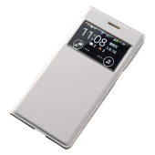 Samsung G7100 Galaxy Grand 2 S View Dikişli Deri Pencereli Kılıf Beyaz - 1