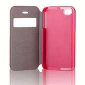 iPhone 4S KakuSiga Yan Kapaklı Kılıf Pembe - 2