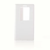 LG G2 D802 Dikişli Yan Kapaklı TPU Kılıf Beyaz - 1