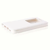 LG G2 D802 Dikişli Yan Kapaklı TPU Kılıf Beyaz - 4