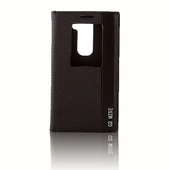 LG G2 Mini D610 Gizli Mıknatıslı Pencereli Premium Magnum Kılıf Siyah - 1