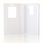 LG G2 Mini D610 Gizli Mıknatıslı Pencereli Premium Magnum Kılıf Beyaz - 2