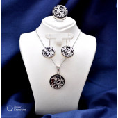 Kalem İşlemeli Oltu Taşı Set - 1