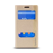 Sony Xperia E4G Gizli Mıknatıslı Pencereli Magnum Kılıf Gold - 1