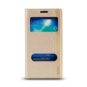 Samsung Galaxy Grand Max (G7200) Gizli Mıknatıslı Pencereli Magnum Kılıf Gold - 1