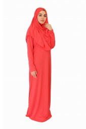 NAR ÇİÇEĞİ FERMUARSIZ NAMAZ ELBİSESİ - 1