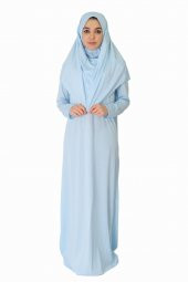 BUZ MAVİSİ FERMUARSIZ NAMAZ ELBİSESİ - 1