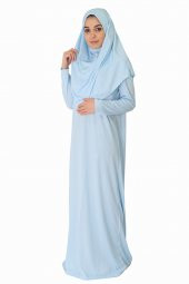 BUZ MAVİSİ FERMUARSIZ NAMAZ ELBİSESİ - 2