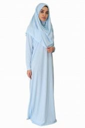 BUZ MAVİSİ FERMUARSIZ NAMAZ ELBİSESİ - 3