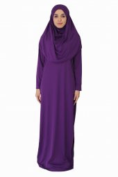 AÇIK MENEKŞE MORU FERMUARSIZ NAMAZ ELBİSESİ - 1
