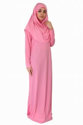 ŞEKER PEMBE FERMUARSIZ NAMAZ ELBİSESİ - 3