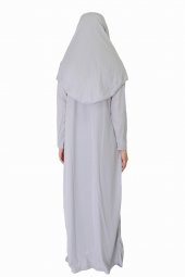 AÇIK GRİ FERMUARSIZ NAMAZ ELBİSESİ - 3