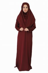 BORDO FERMUARSIZ NAMAZ ELBİSESİ - 1