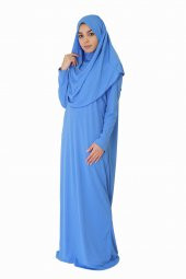AÇIK GÖK MAVİSİ FERMUARSIZ NAMAZ ELBİSESİ - 2