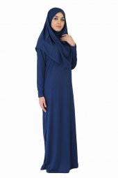 AÇIK LACİVERT FERMUARSIZ NAMAZ ELBİSESİ - 3